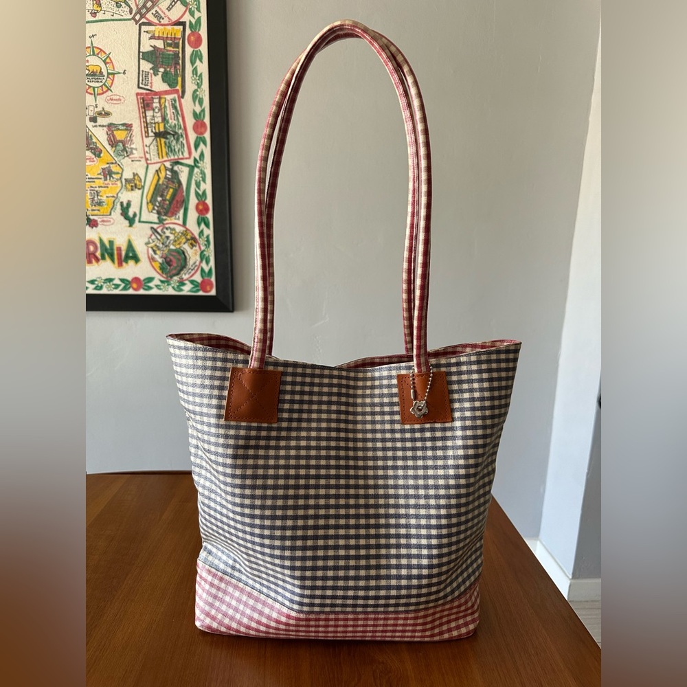 Nordic House Designs Handmade USA Checkered Tote Bag Parisian picnic